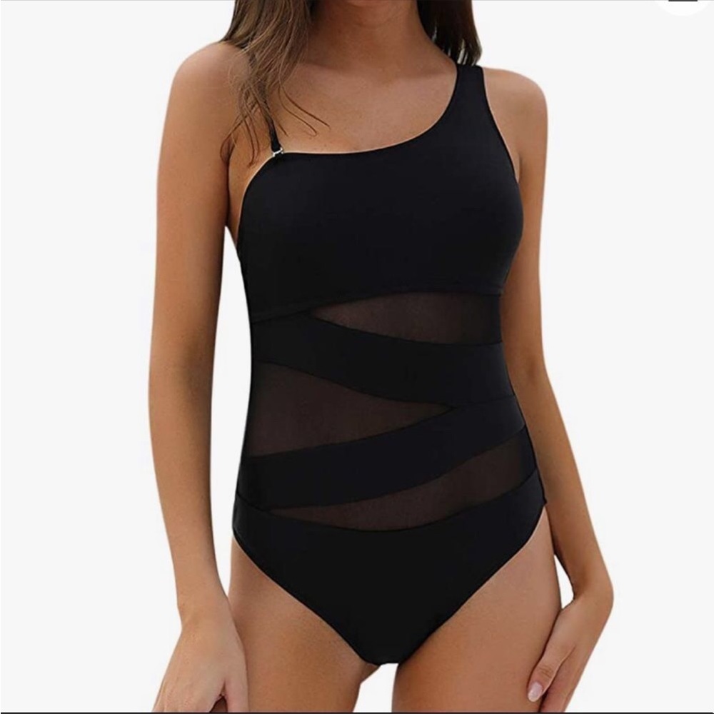 Contrast Tulle one Piece Swimsuit